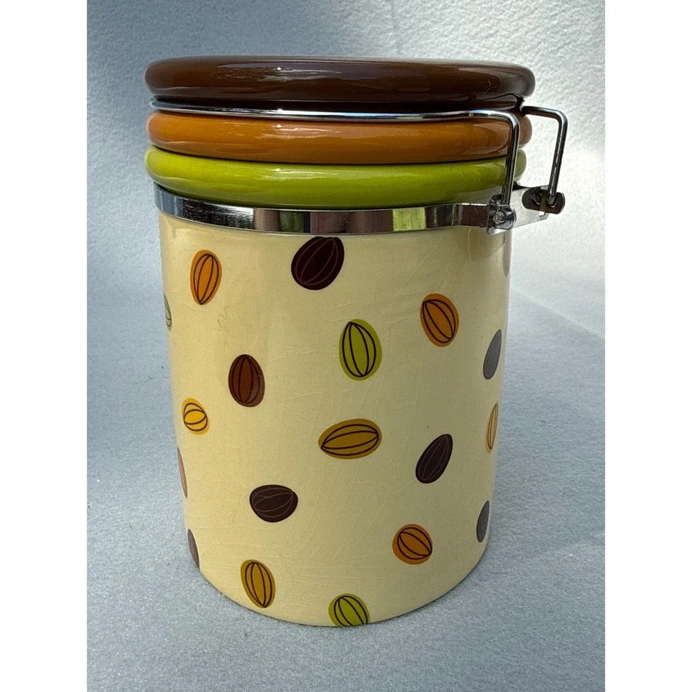 Cracker Barrel Coffee Canister Wendy Bentley Cream Ceramic Jar Cookies Treats